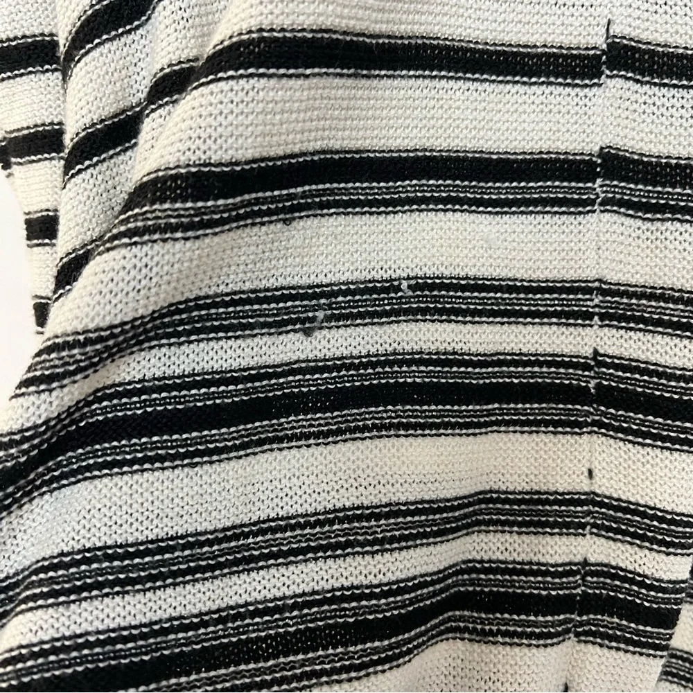 Boutique Cotton Black White Striped Sweater Shark Bite Hem Lagenlook Boho Medium - Picture 6 of 8